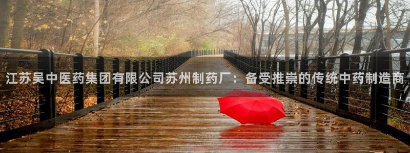 九游老哥俱乐部官网登录：江苏吴中医药集团有限公司苏州制药厂：备受推崇的传统中药制造商