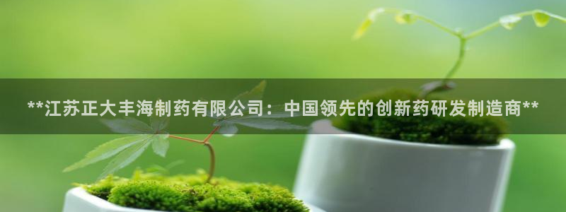 九游会老哥必备的交流社区：**江苏正大丰海制药有限公司：中国领先的创新药研发制造商**