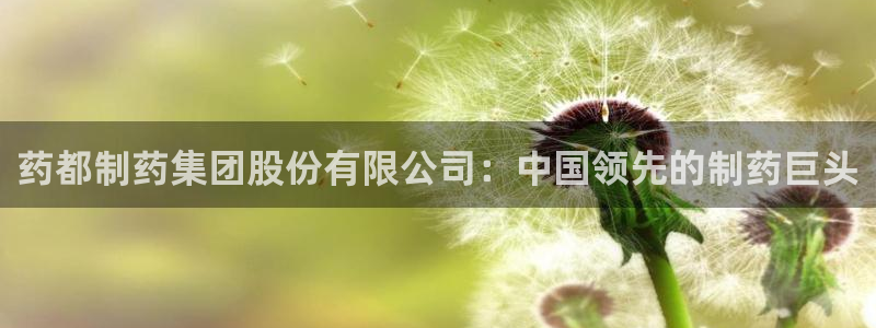 九游会老哥俱乐部官网首页：药都制药集团股份有限公司：中国领先的制药巨头