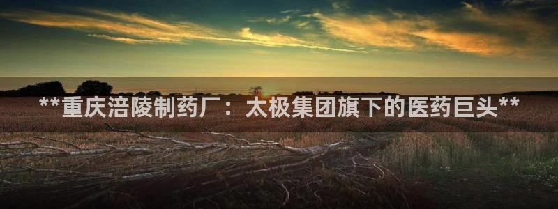 9游会老哥俱乐部：**重庆涪陵制药厂：太极集团旗下的医药巨头**