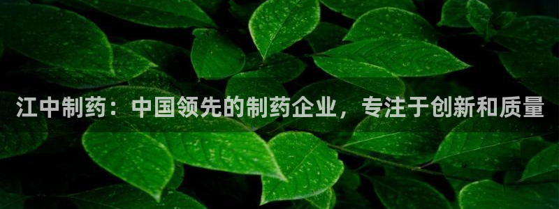 老哥吧九游会：江中制药：中国领先的制药企业，专注于创新和质量