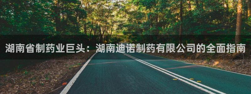 九游会老哥必备的交流社区：湖南省制药业巨头：湖南迪诺制药有限公司的全面指南