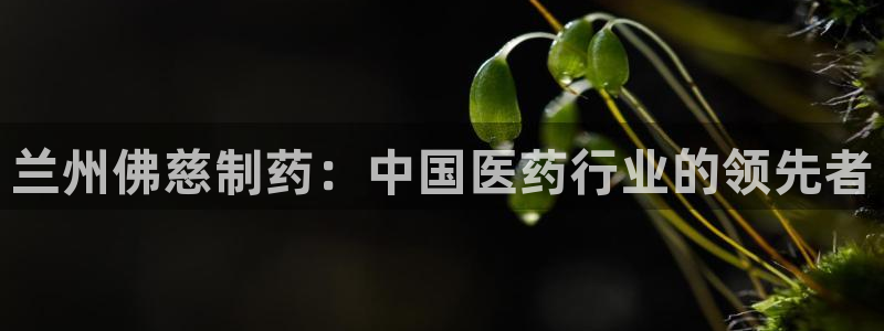 九游会老哥必备的交流社区九：兰州佛慈制药：中国医药行业的领先者