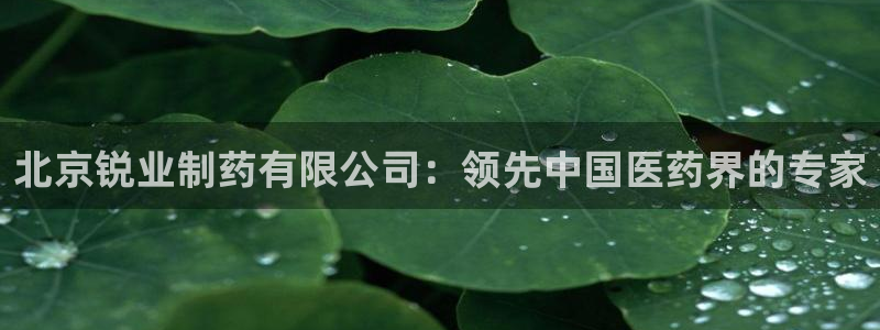 九游会老哥俱乐部官网：北京锐业制药有限公司：领先中国医药界的专家