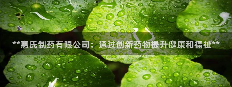 九游会老哥俱乐部官网首页论坛：**惠氏制药有限公司：通过创新药物提升健康和福祉**