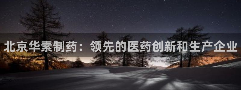 9游会老哥俱乐部：北京华素制药：领先的医药创新和生产企业