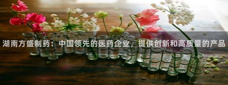 九游老哥俱乐部官网登录网址：湖南方盛制药：中国领先的医药企业，提供创新和高质量的产品