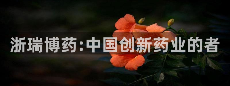 九游会老哥必备的交流社区九：浙瑞博药:中国创新药业的者
