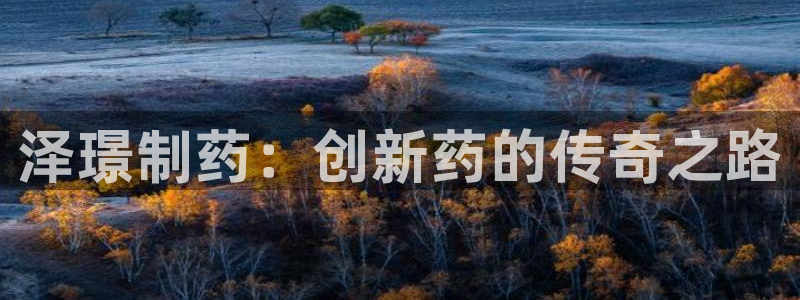 九游会老哥俱乐部官网：泽璟制药：创新药的传奇之路