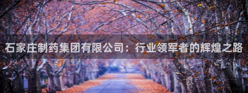 j9九游会老哥俱乐部交流区：石家庄制药集团有限公司：行业领军者的辉煌之路